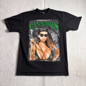 Shaka Wear Black Shirt Make America High Again Cannabis Leaf Rap Tee Men's Large